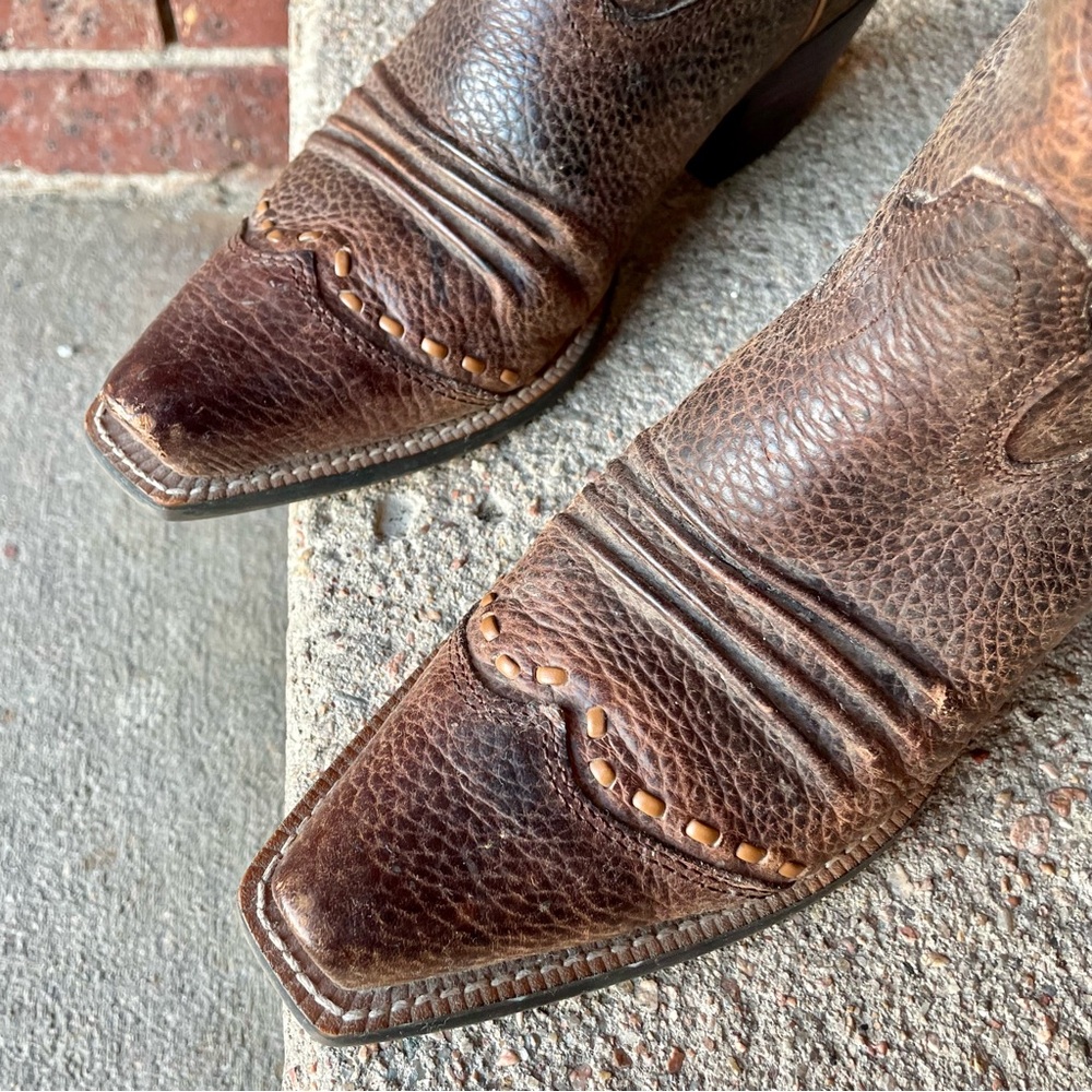 Ariat Dixie Women’s Brown Leather Cowgirl Boots Size 7B Average Width Cowboy - Picture 8 of 13